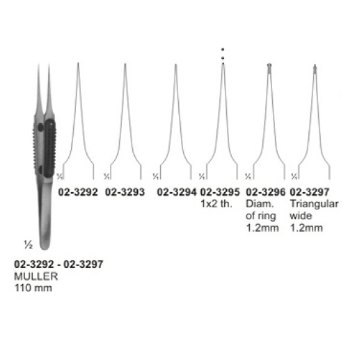 Micro Forceps, Ligature Forceps (Light Patterns) Bayonet - Shaped